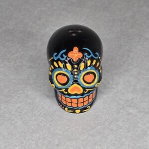 Vintage Hallmark Day of the Dead‎ Salt Shakers 2.5" Black Hallowee